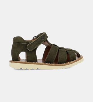 Sandales Waff Papy en cuir  - Pom D'Api - Kaki