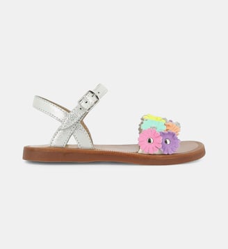Sandales Plagette Multi Flo en cuir  - Pom D'Api - Multicolore