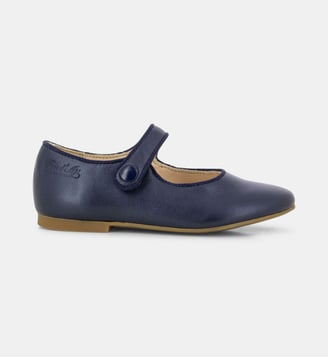 Ballerines Daisy Baby en cuir - Pom D'Api - Bleu