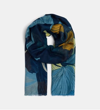 Etole Liliana à motif floral - Galeries Lafayette - Bleu
