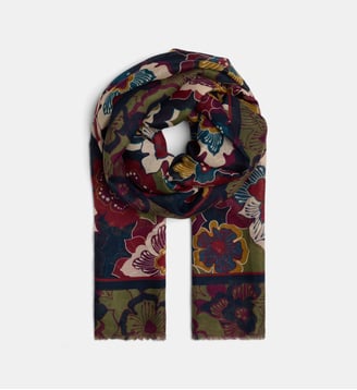 Etole Lyson à motif floral - Galeries Lafayette - Kaki et rose
