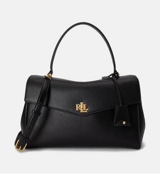 Sac Farrah moyenne en cuir nappa signature - Lauren Ralph Lauren - Black
