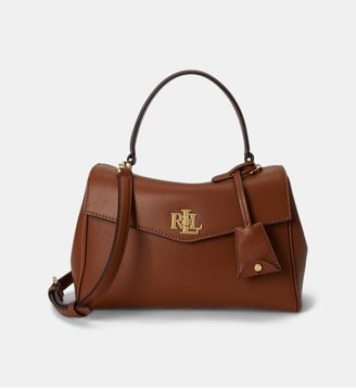 Petit sac à main Farrah en cuir nappa signature - Lauren Ralph Lauren - Camel