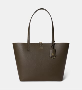 Grand sac cabas réversible en cuir vegan - Lauren Ralph Lauren - Kaki