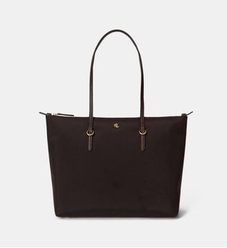 Sac cabas moyen Keaton signature - Lauren Ralph Lauren - Marron