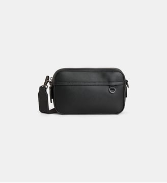 Sacoche Leo saffiano  - Galeries Lafayette - Noir