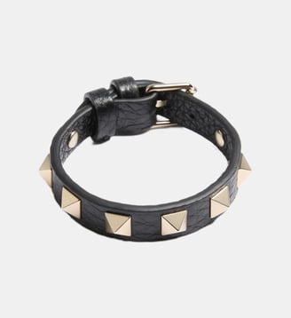 Bracelet Rockstud fermeture à boucle en cuir - Valentino Garavani - Nero