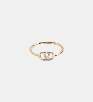 Bague Vlogo en métal et cristaux Swarovski® - Valentino Garavani - Or
