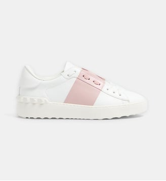 Baskets basses Open en cuir - Valentino Garavani - Blanc et rose