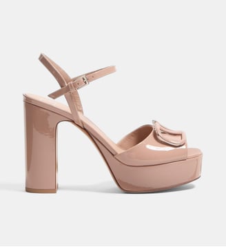 Sandales à talons signature VLogo - Valentino Garavani - Rose