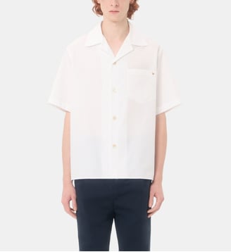 Chemise Bowling droite en popeline de coton signature - Valentino Garavani - Blanc