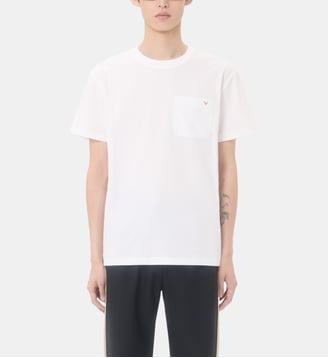T-shirt droit en coton signature - Valentino Garavani - Blanc