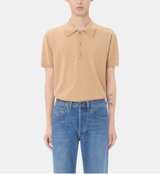 Polo droit en laine imprimé signature - Valentino Garavani - Beige