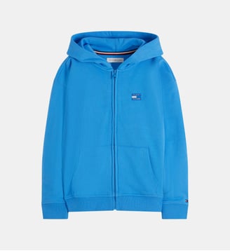 Sweat droit zippé à capuche - Tommy Hilfiger - Bleu