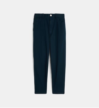 Pantalon barrel Herringbone coton stretch - Tommy Hilfiger - Bleu marine