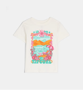 T-shirt droit Sunshine Squad Band coton - Rip Curl - Bone