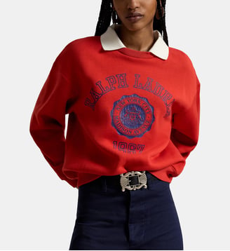 Sweat oversize en molleton imprimé signature - Polo Ralph Lauren - Rouge