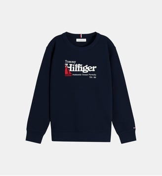 Sweat droit signature - Tommy Hilfiger - Marine