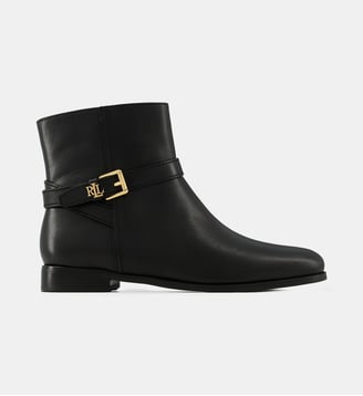 Bottines plates Brooke II cuir - Lauren Ralph Lauren - Noir