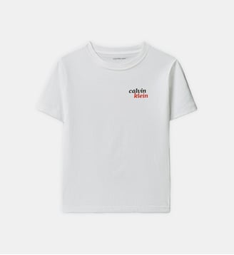 T-shirt droit signature - Calvin Klein - Blanc