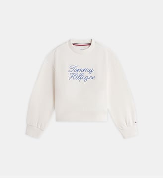 Sweat droit signature - Tommy Hilfiger - Écru