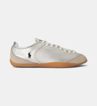 Baskets basses en cuir signature - Polo Ralph Lauren - Argenté