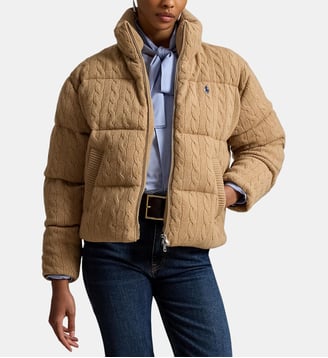 Puffer ajusté en laine e cachemire signature - Polo Ralph Lauren - Sable