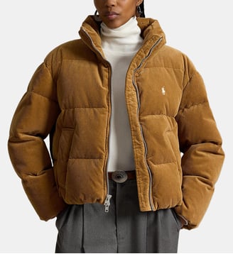 Doudoune en velours côtelé droite signature - Polo Ralph Lauren - Tan