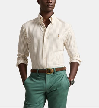 Chemise Oxford en maille de coton rayé - Polo Ralph Lauren - Beige