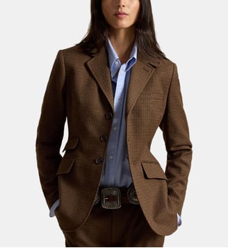 Veste d'équitation droite en tweed - Polo Ralph Lauren - Marron