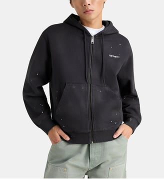 Hoodie droit Painter taches de peinture coton - Carhartt WIP - Noir moyen