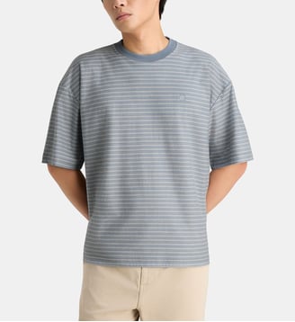 T-shirt boxy loose rayé coton - Carhartt WIP - Bleu