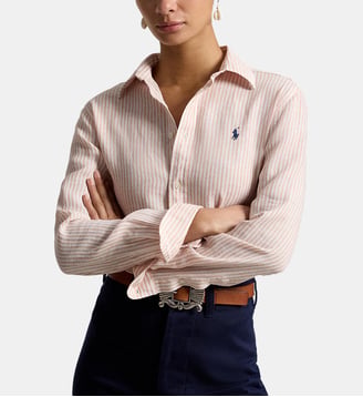 Chemise rayée droite en lin signature - Polo Ralph Lauren - Multicolore