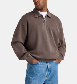 Sweat polo Harper aspect délavé coton - Carhartt WIP - Tabac