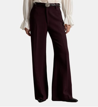 Pantalon Beaton large en crêpe de laine - Polo Ralph Lauren - Violet