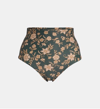 Culotte de bain taille haute Vera motif floral - Juillet - Vert et multicolore