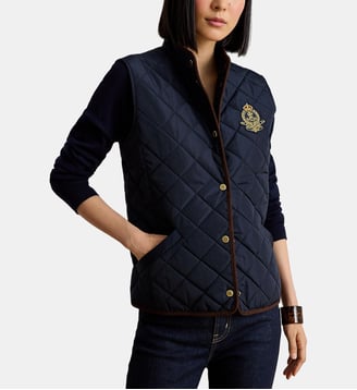 Veste sans manches matelassé signature - Lauren Ralph Lauren - Bleu marine