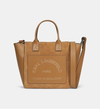 Sac cabas cuir suédé - Karl Lagerfeld - Caramel