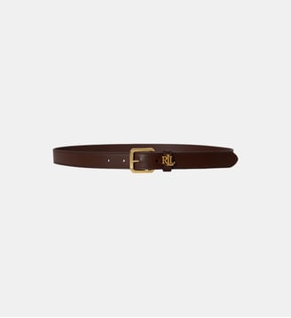 Ceinture fine passant en cuir signature - Lauren Ralph Lauren - Léopard