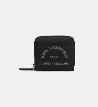 Porte-monnaie en cuir signature - Karl Lagerfeld - Noir