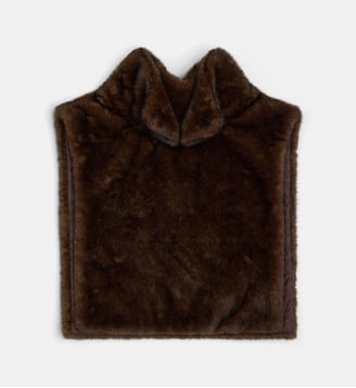 Col plastron Hélène effet fourrure - Galeries Lafayette - Marron chocolat