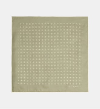 Carré à pois en sergé de soie - Lauren Ralph Lauren - Olive