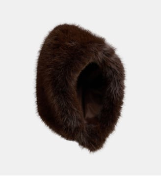 Cagoule Hailey effet fourrure - Galeries Lafayette - Marron chocolat