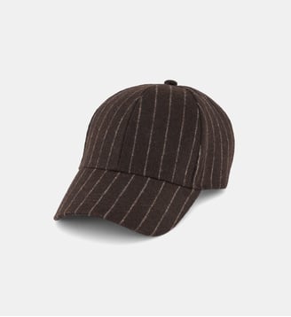 Casquette Baseball rayée feutrée - Galeries Lafayette - Marron