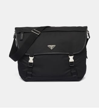 Sacoche en Re-Nylon et cuir saffiano - Prada - Noir