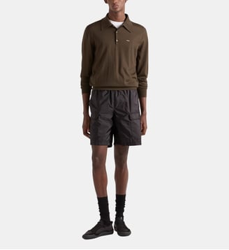 Short de bain droit en Re-Nylon - Prada - Noir