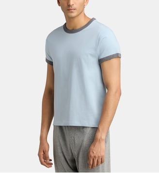 T-shirt True Heavy Ringer - Organic Basics - Bleu nuage