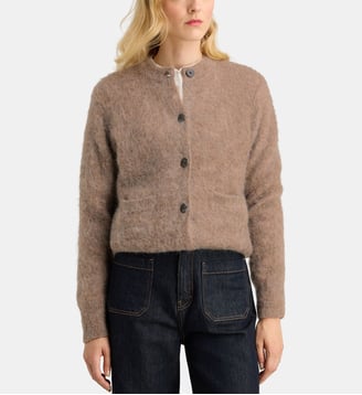 Cardigan doux Fido C laine mélangée - Galeries Lafayette - Taupe