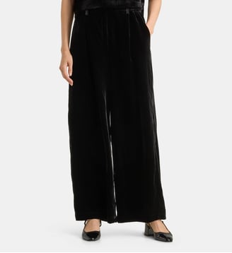 Pantalon large Caprice Vel velours - Galeries Lafayette - Noir