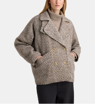 Manteau court Turner Chev lainé  - Galeries Lafayette - Beige et marron